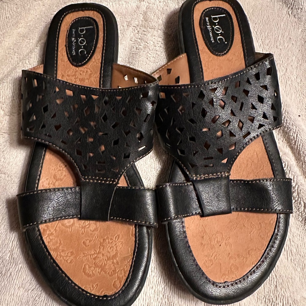 boc Born Concepts black sandals W10 EUC